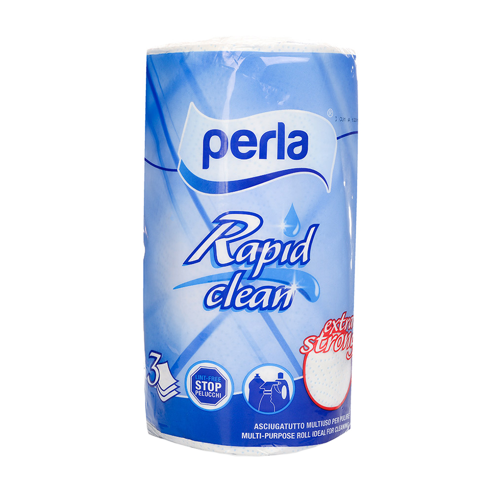 фото Полотенце бумажное perla rapid clean 3-х слойное 1 рулон