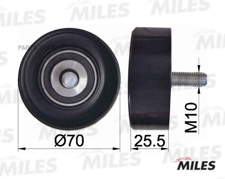 

MILES AG03010 Ролик ремня приводного FORD FOCUS 98-06/01 1.8/2.0 (INA 532054510) AG03010