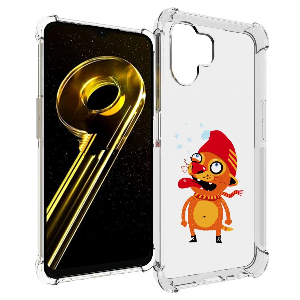

Чехол бампер MyPads Зимний кот для Realme 10 5G противоударный, Прозрачный, Tocco