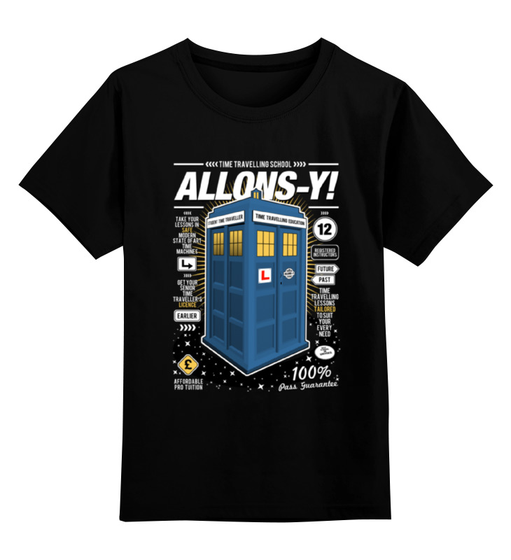

Футболка детская Printio Allons-y! цв. черный р. 140, Allons-y!