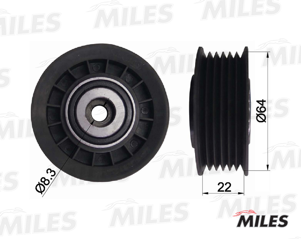 

MILES AG03092 Ролик ремня приводного MERCEDES BENZ M103/104 (INA 532002710) AG03092