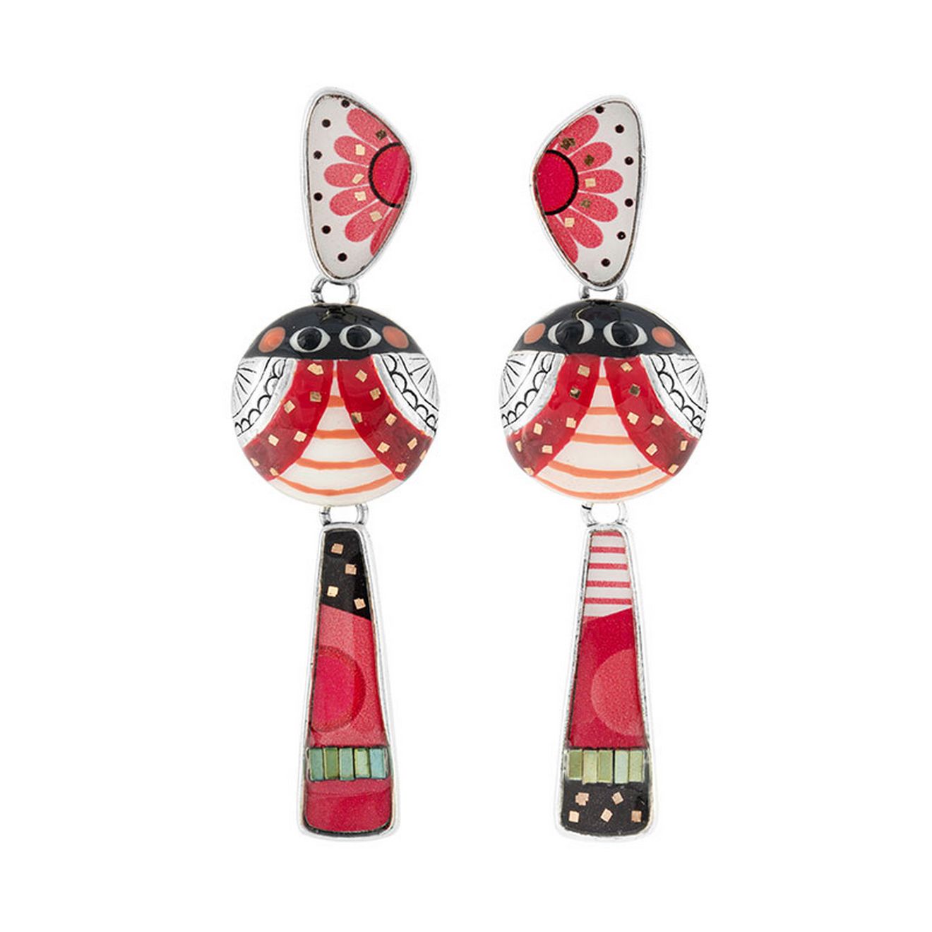 

Серьги из бижутерного сплава со смолой/бусиной TARATATA TT-E21-07943-103, TT-E21-07943-103