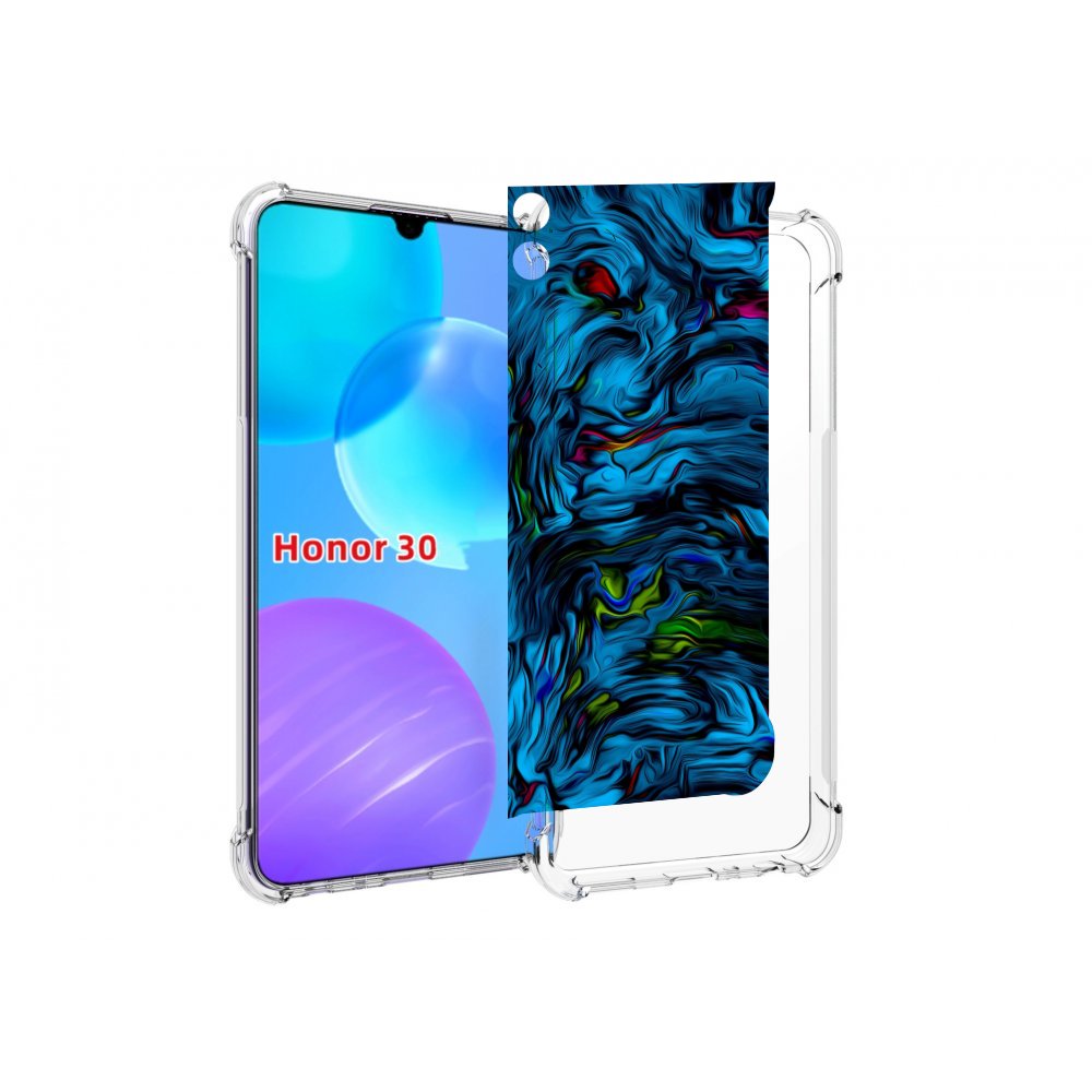 

Чехол MyPads голубая краска в темноте для Huawei Honor 30 Lite, Tocco