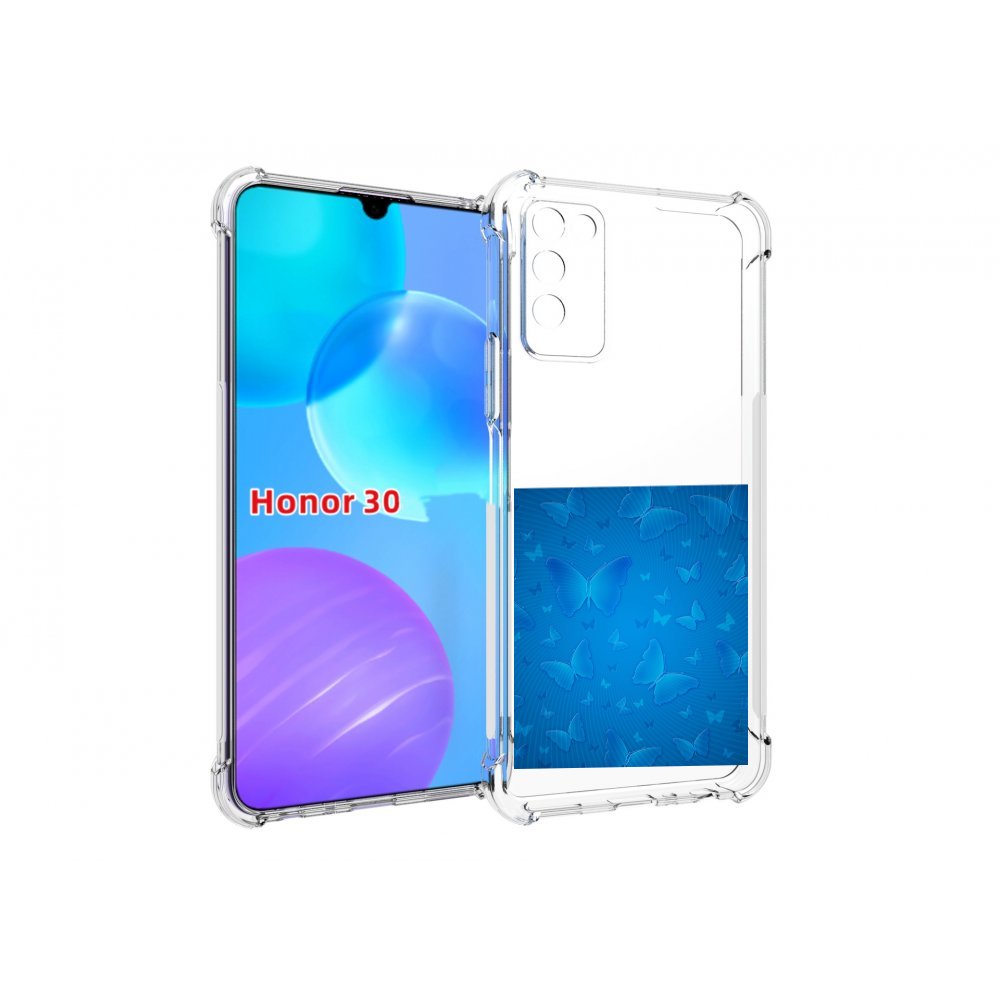 

Чехол MyPads голубые-бабочки для Huawei Honor 30 Lite, Tocco