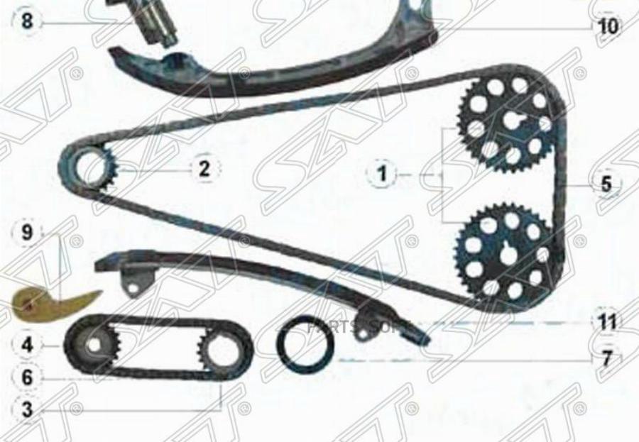 

Комплект Для Замены Цепи Грм Toyota 1az-Fe/2az-Fe 01- Sat арт. TK-TY301-E