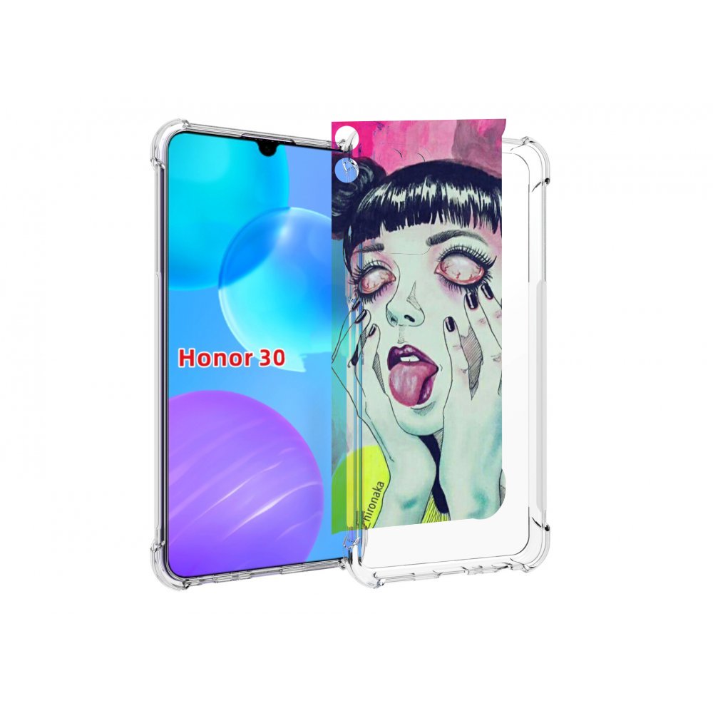 

Чехол MyPads девушка без зрачков для Huawei Honor 30 Lite, Tocco