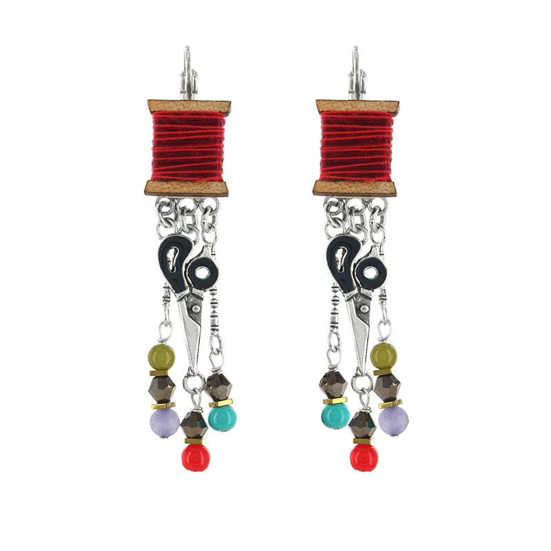 

Серьги TARATATA, La Boutonnière, серебристые, цветная эмаль, дерево агатиса,, TT-H18-14791, TT-H18-14791-10M