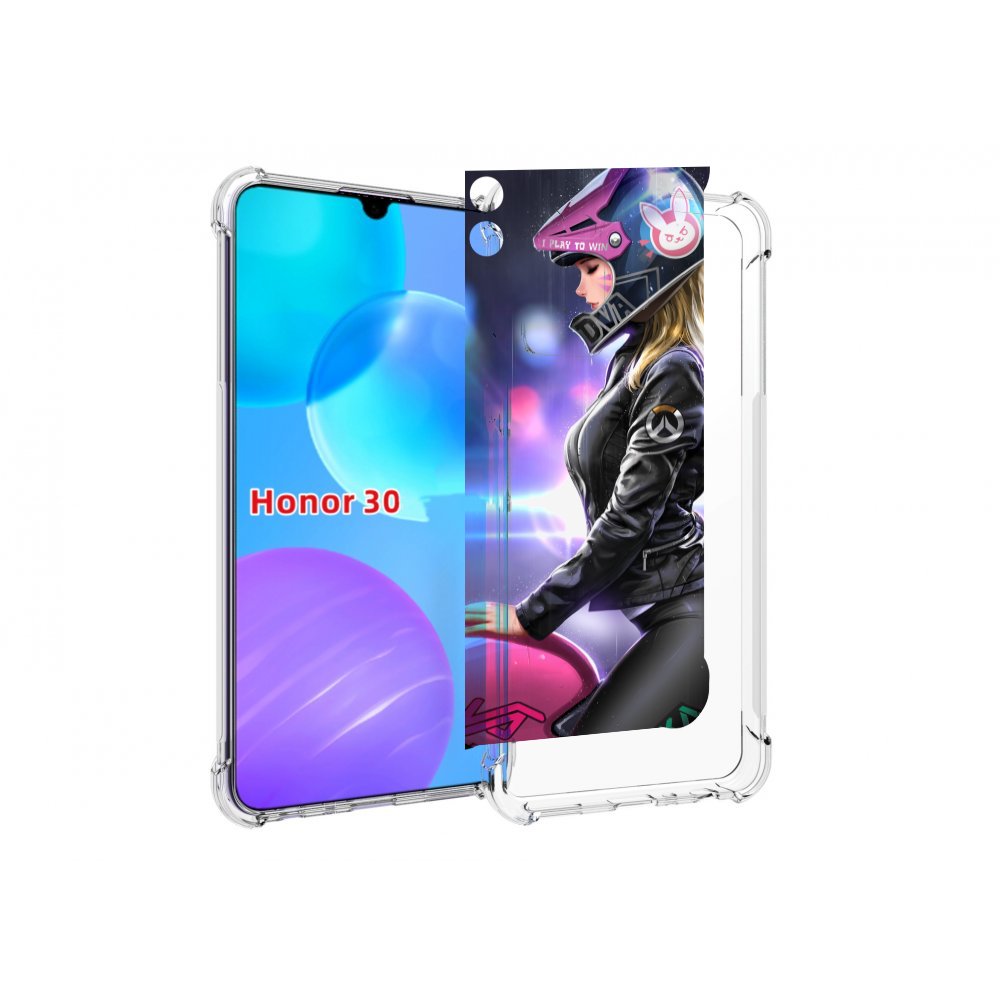 

Чехол MyPads девушка на мотоцикле неон женский для Huawei Honor 30 Lite, Tocco