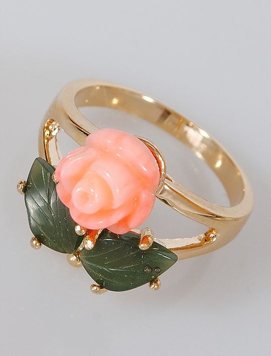 

Кольцо из бижутерного сплава р.19 Lotus Jewelry 65RCCC23coCCCja, коралл, 65R-23co-ja