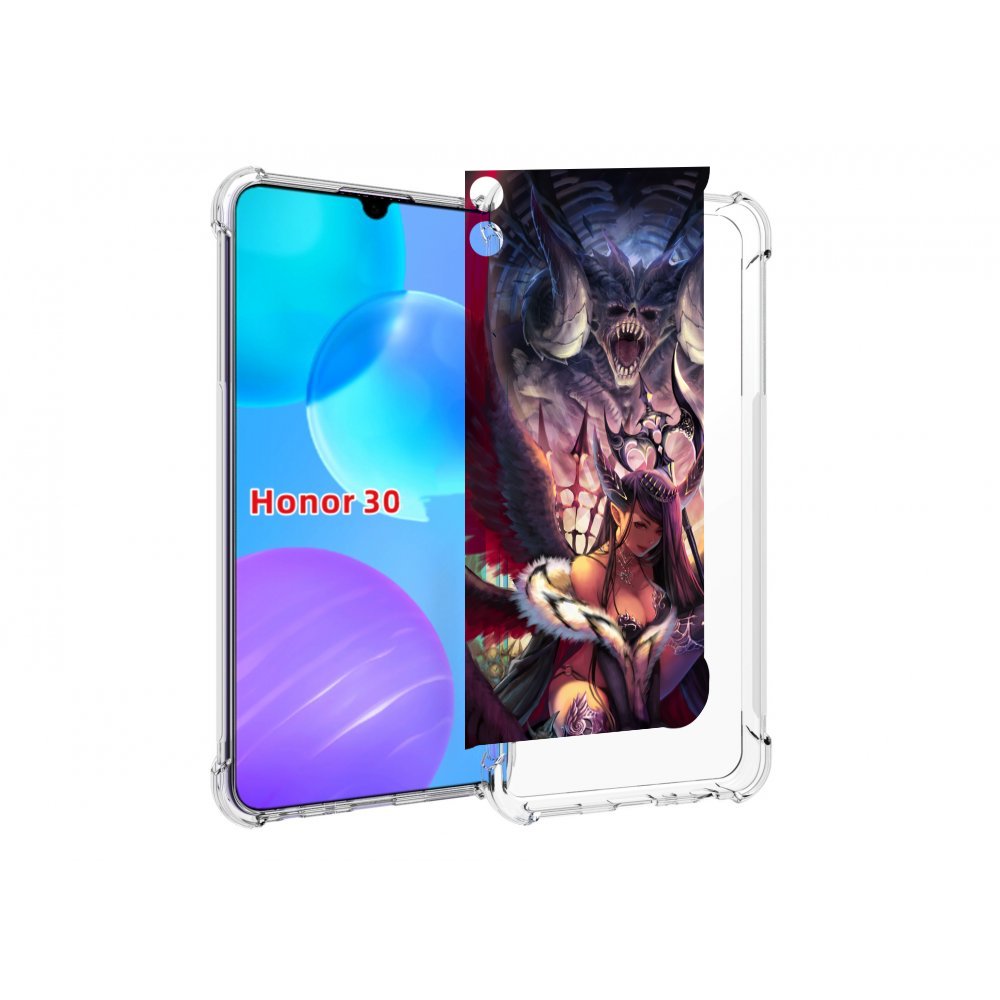 

Чехол MyPads девушка с демоном на фоне женский для Huawei Honor 30 Lite, Tocco