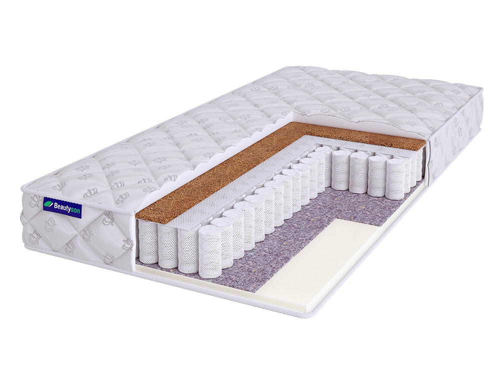 

Матрас BeautySon Roll Spring Foam Cocos 1 S1200 бесклеевой 105x200x17, Белый, Roll Spring Foam Cocos 1 S1200