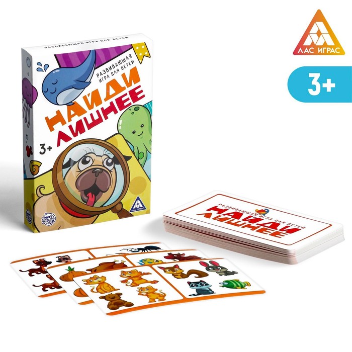 

Развивающая игра для детей «Найди лишнее», 30 карт