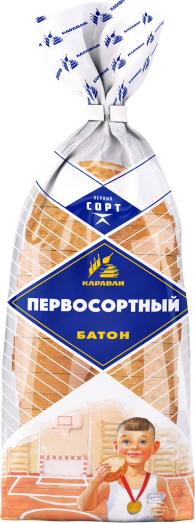 

Хлеб белый Каравай Первосортный пшеничный 300 г, Первосортный пшеничный