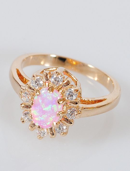 

Кольцо из бижутерного сплава р. 19 Lotus Jewelry 39R-39OJK10, опал/циркон, 39R-39OJK10