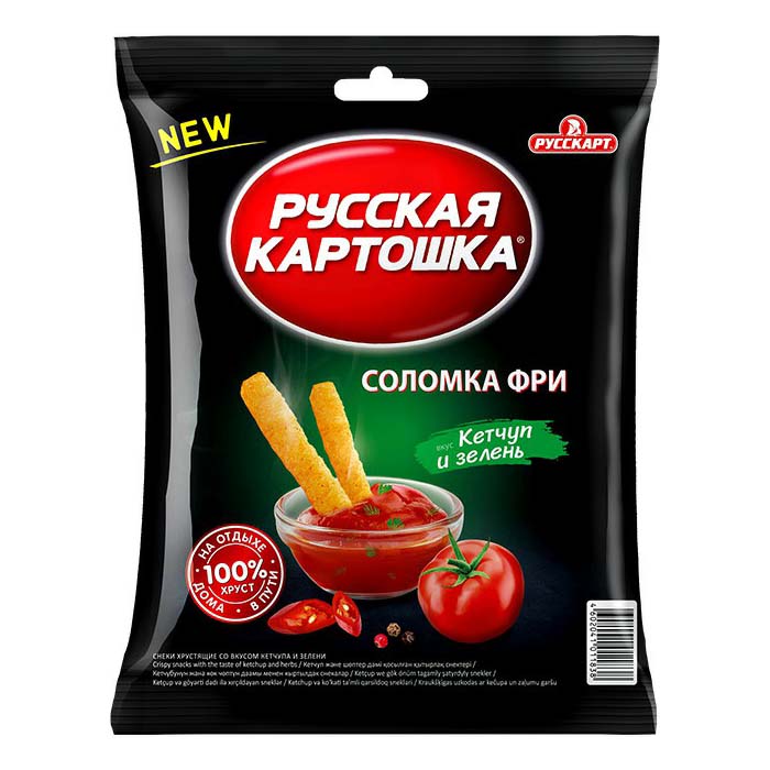 Снеки картофельные Русская картошка Соломка фри Кетчуп и зелень 45 г