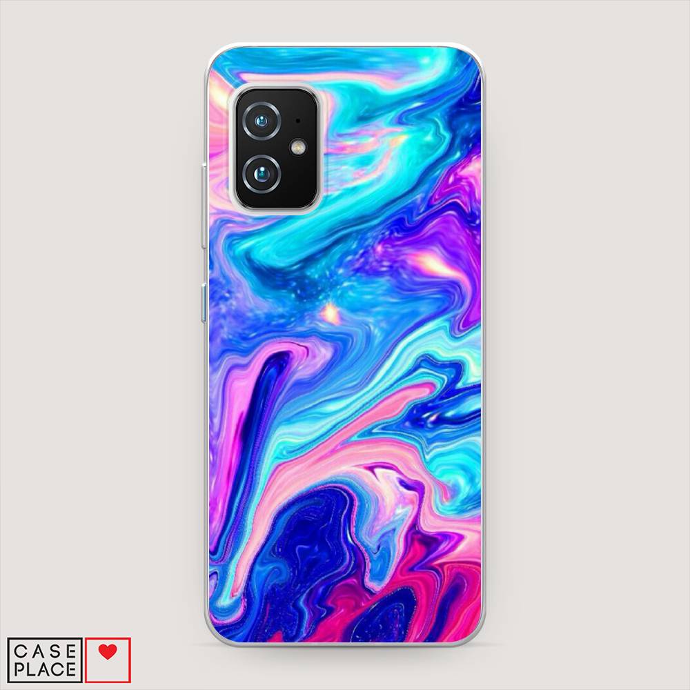 

Чехол Awog на Asus Zenfone 8 Mini "Потеки краски", Розовый, 44350-10