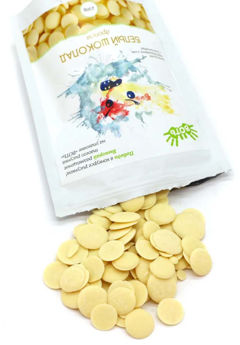 

Шоколадные дропсы "ВОТЬ" белого шоколада, 250гр, 1шт