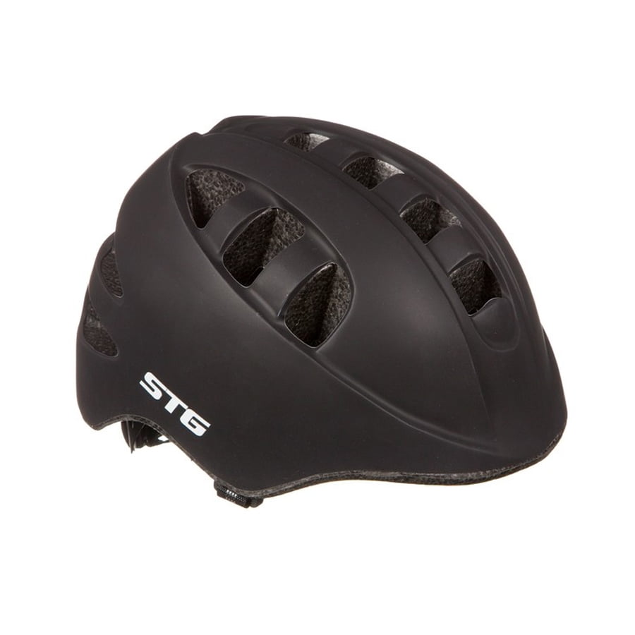 Защитный детский велосипедный шлем STG MA-2-B черный XS (44-48см) с фонарём Х98567