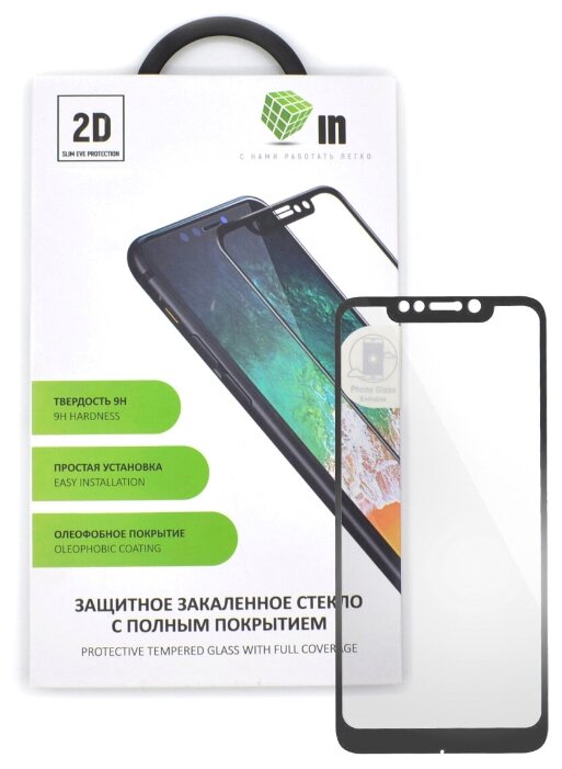 

Защитное стекло 2D INAKS для Xiaomi Pocophone F1 Full Glue/Full Screen, черное