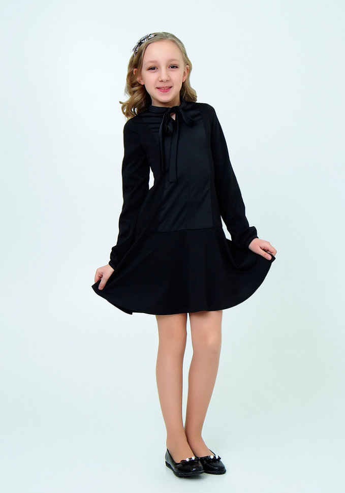 фото Платье школьное "ladetto" (цвет: черный, размер 32, рост 134 см)