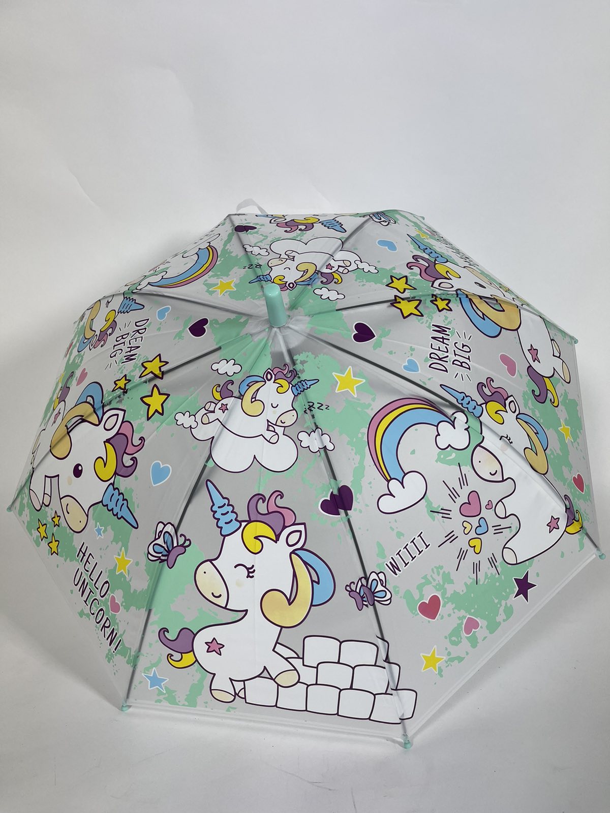 Зонт-полуавтомат детский мятный