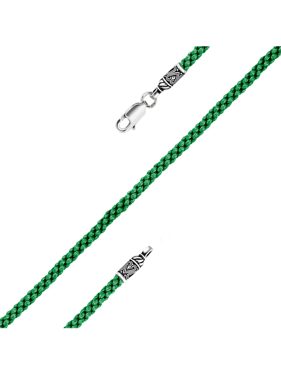 

Шнурок из серебра р.45 SamoroDki Jewelry 2501зел, 2501зел