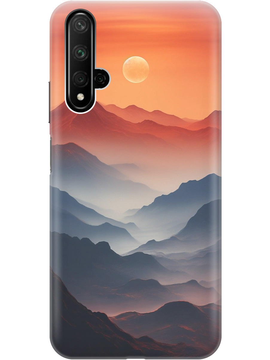 

Силиконовый чехол на Honor 20, Huawei Nova 5T с принтом "Луна над горами", 721508910