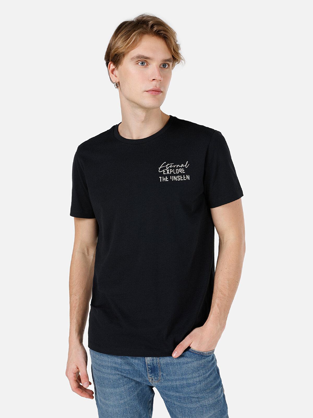 

Футболка мужская Colin's CL1066765 черная L, Черный, CL1066765