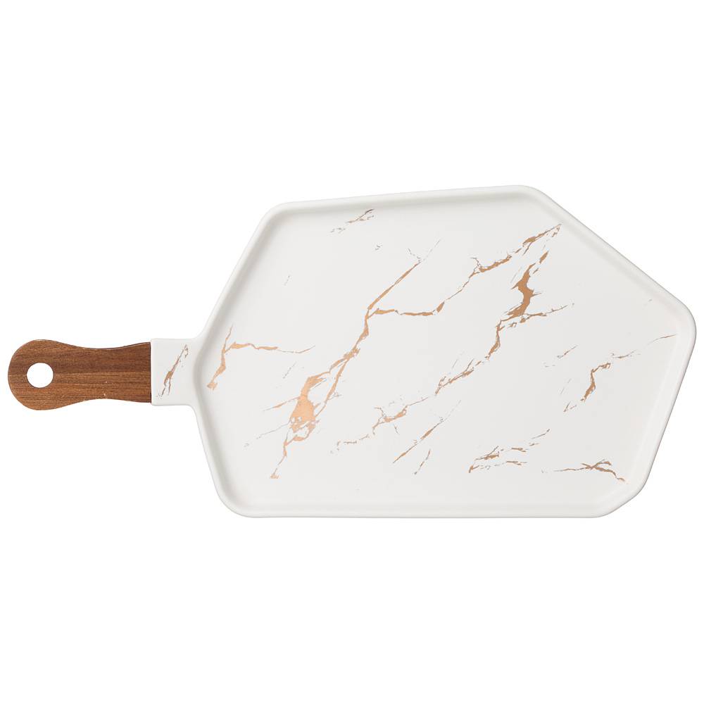 

Набор из 2 штук Менажница Lefard Золотой мрамор white 40х19см фарфор с ручкой 412-202_, Белый