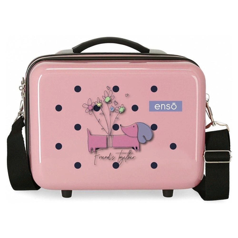 Сумка Enso 9433921 Friends together розовая, на молнии, 1 отделение, 29x21x15 см