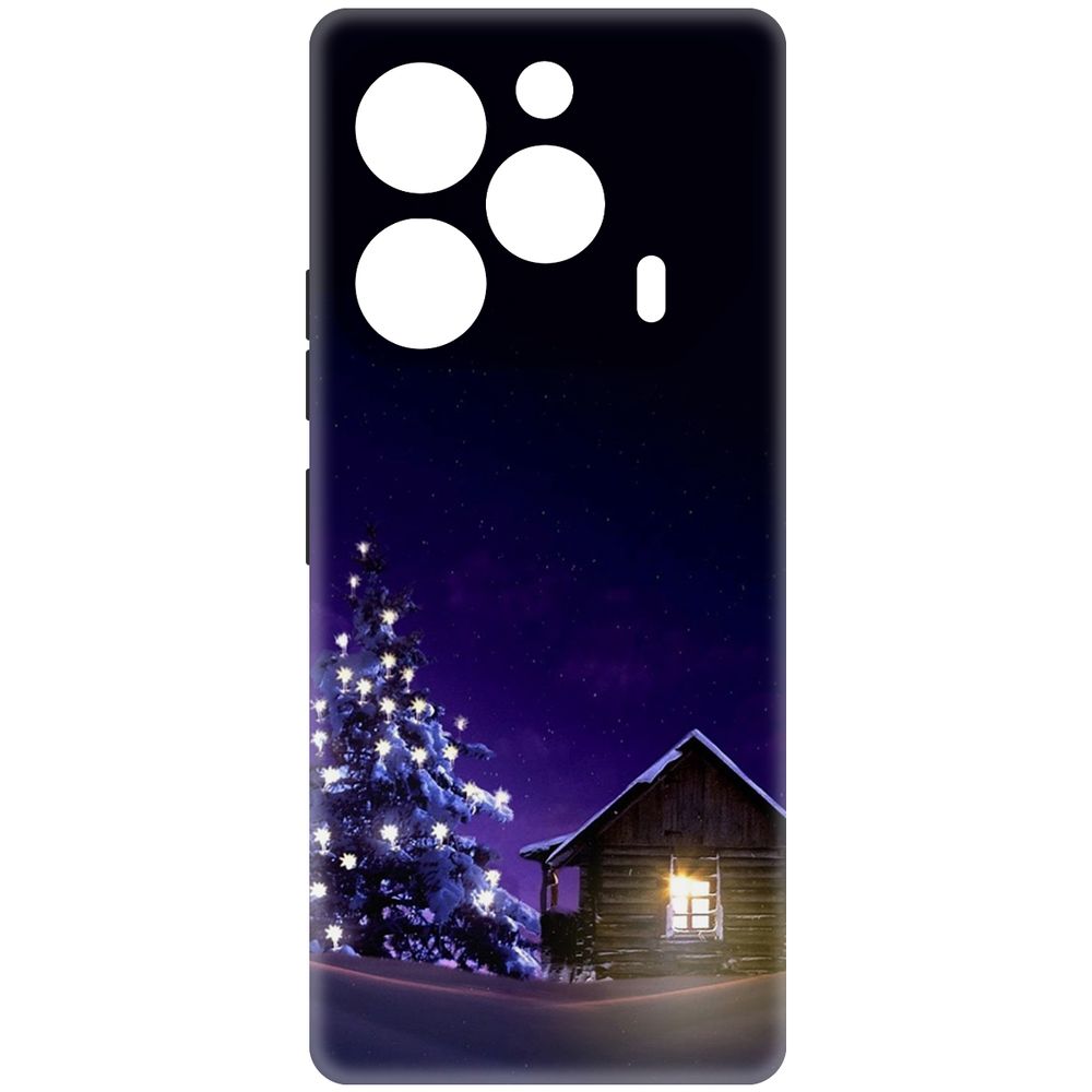 

Чехол-накладка Krutoff Soft Case Зимний домик для TECNO Pova 6 черный
