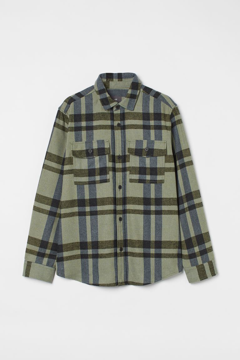 

Рубашка мужская H&M 0875217025 хаки XS (доставка из-за рубежа), 0875217025