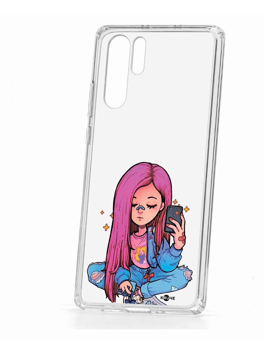 фото Чехол для huawei p30 pro kruche print pink hair кruче