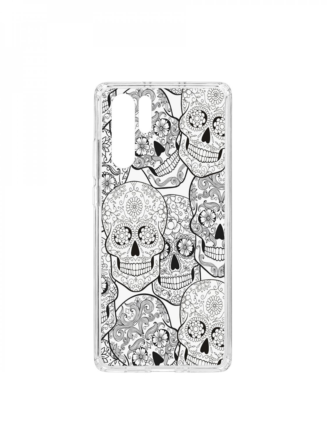 фото Чехол для huawei p30 pro kruche print skull black кruче