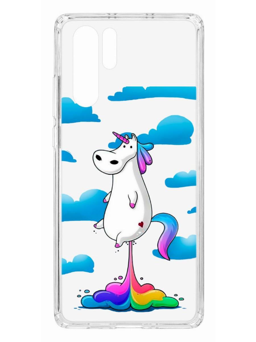 фото Чехол для huawei p30 pro kruche print flying unicorn кruче