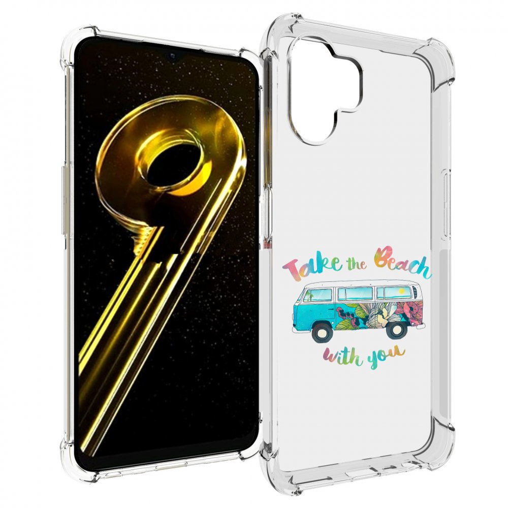 Чехол бампер MyPads Хиппи автобус для Realme 10 5G противоударный