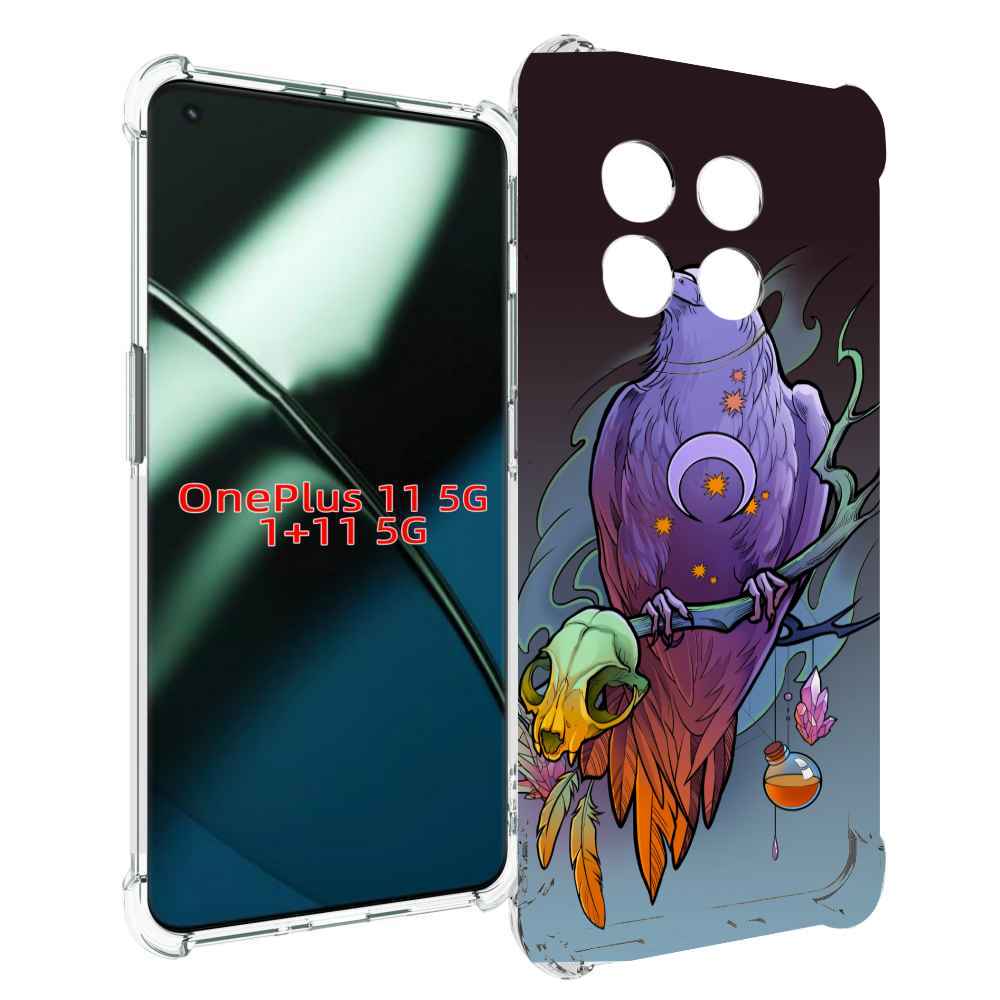 

Чехол MyPads фиолетовый ворон на ветке для OnePlus 11, Прозрачный, Tocco