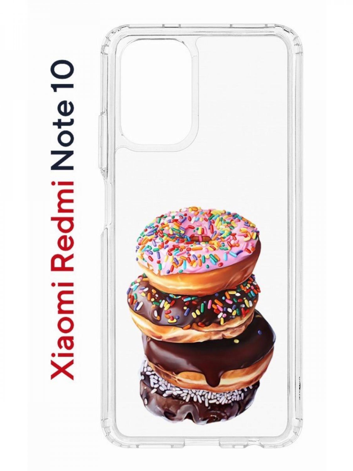 фото Чехол на xiaomi redmi note 10/10s kruche print donuts,противоударный бампер с принтом кruче