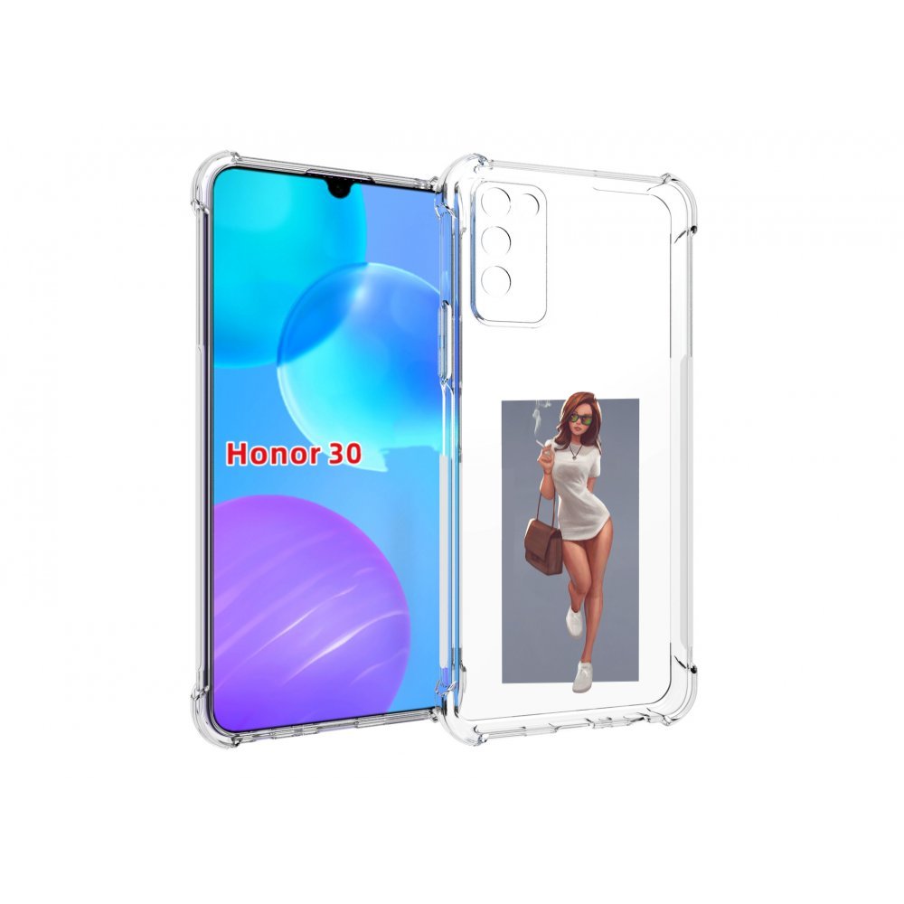 

Чехол MyPads девушка-в-белой-футболке женский для Huawei Honor 30 Lite, Tocco
