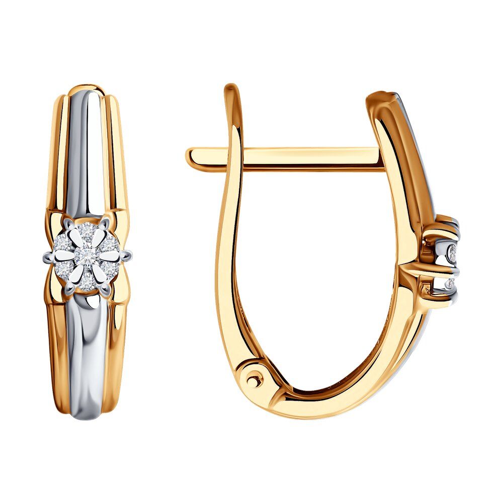 

Серьги из комбинированного золоа SOKOLOV Diamonds 1022195, бриллиант, 1022195