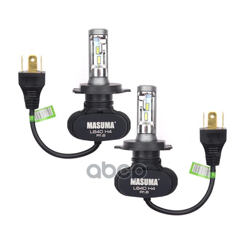 Лампа светодиод masuma h4 led 6000k 4000lm 12v6055w p43t cree уп 2шт 5333₽