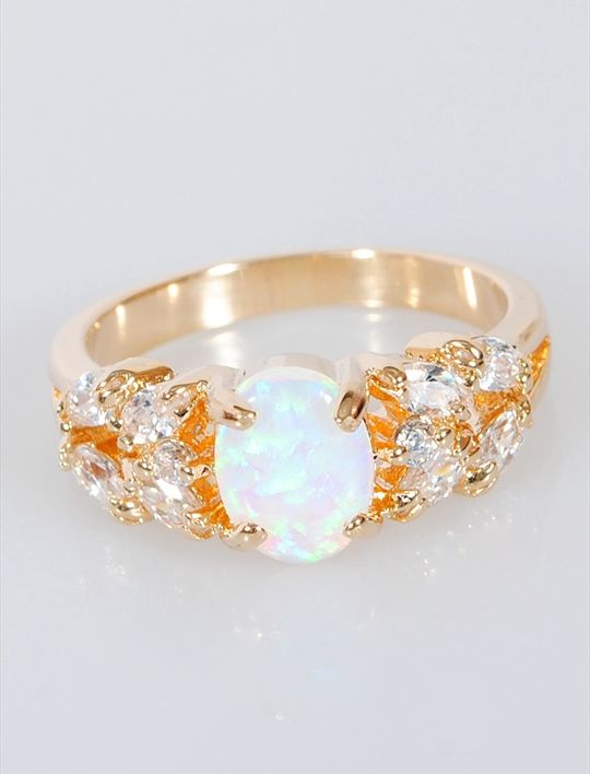 

Кольцо из бижутерного сплава р. 19 Lotus Jewelry 43R-29oj, опал/циркон, 43R-29oj
