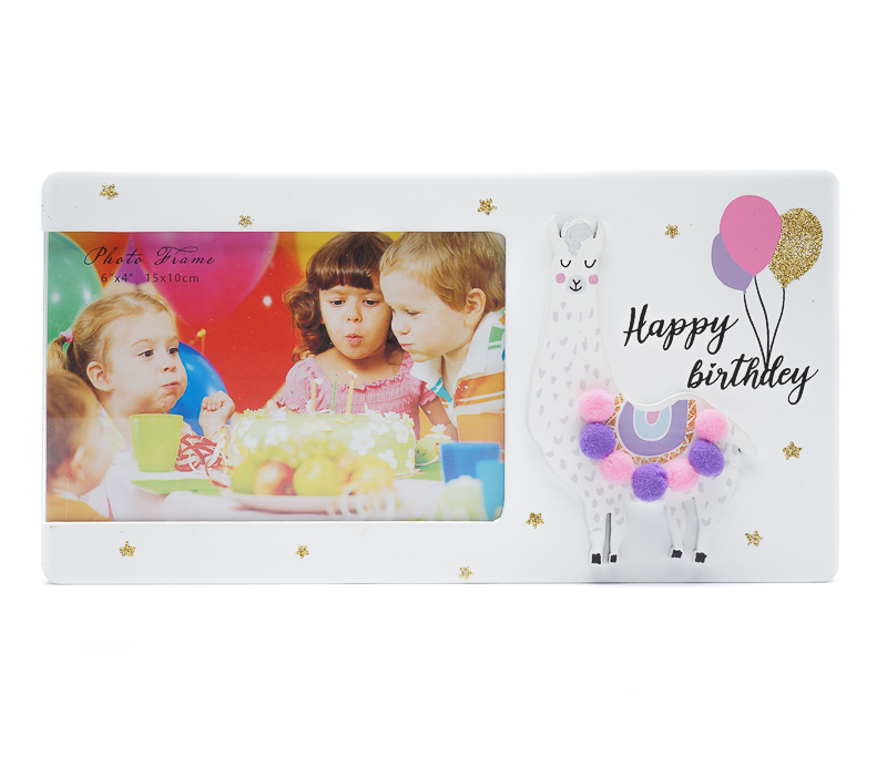 

Фоторамка Fotografia 10x15 см, Happy Birthday, лама, Белый, FFL - 816