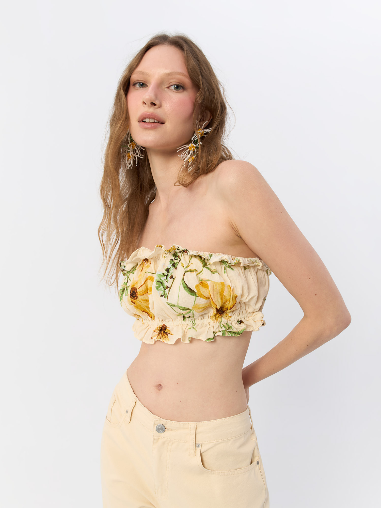 

Топ женский H&M 968554001 желтый 38 EU, 9685540