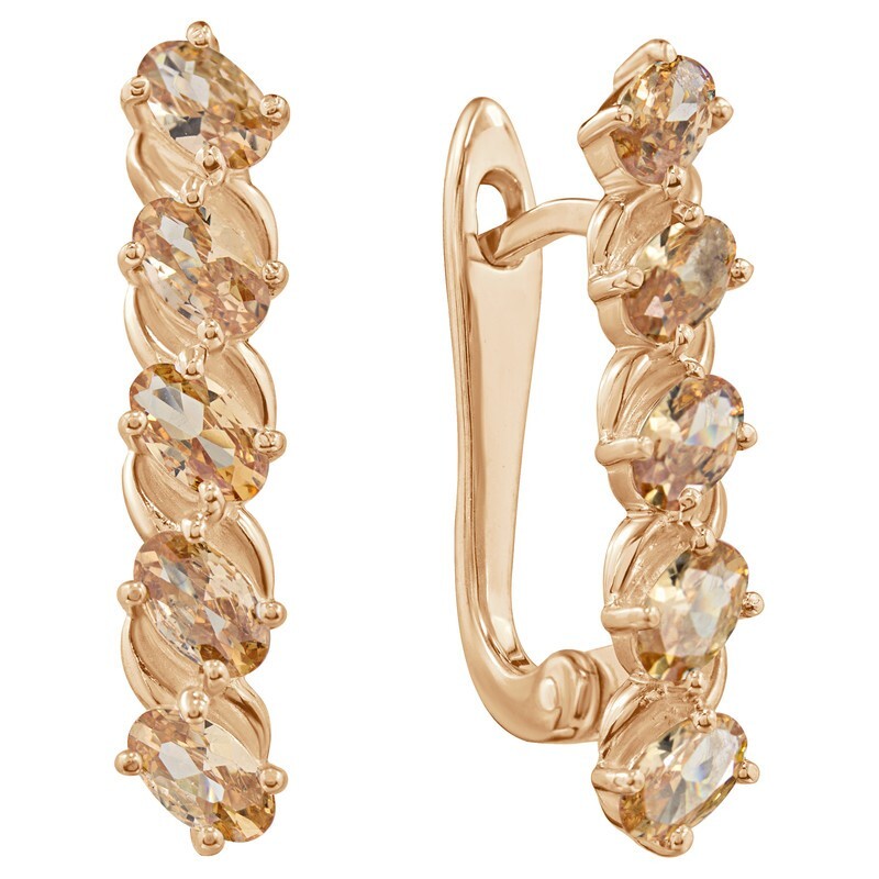 

Серьги из серебра с кристаллом ювелирным LAZURIT-ONLINE 8288RG, 8288RG