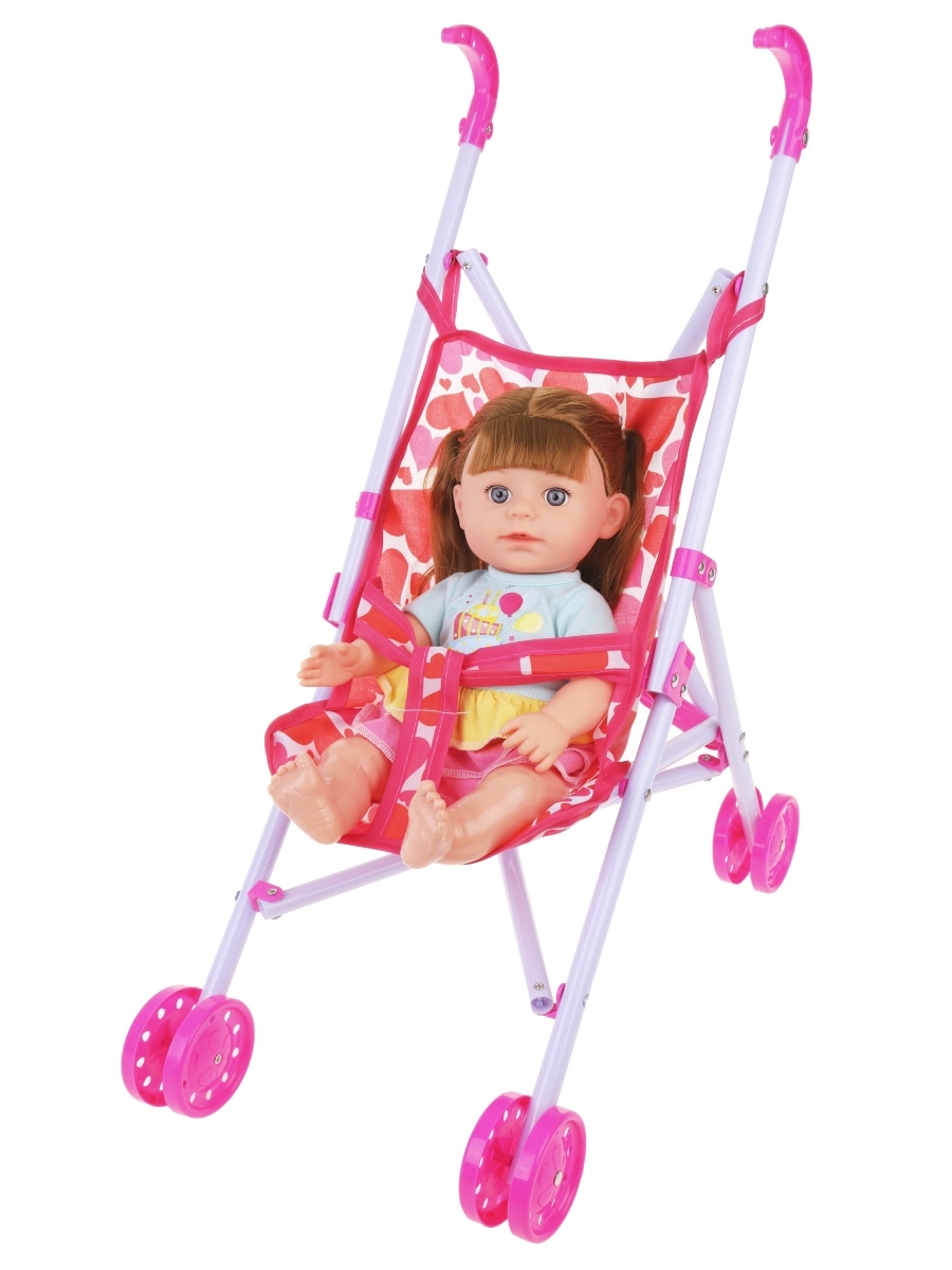 

Игровой набор Наша Игрушка На прогулке, в компл. коляска, кукла, пакет, Игр. наб. На прогулке, в компл. коляска, кукла, пакет
