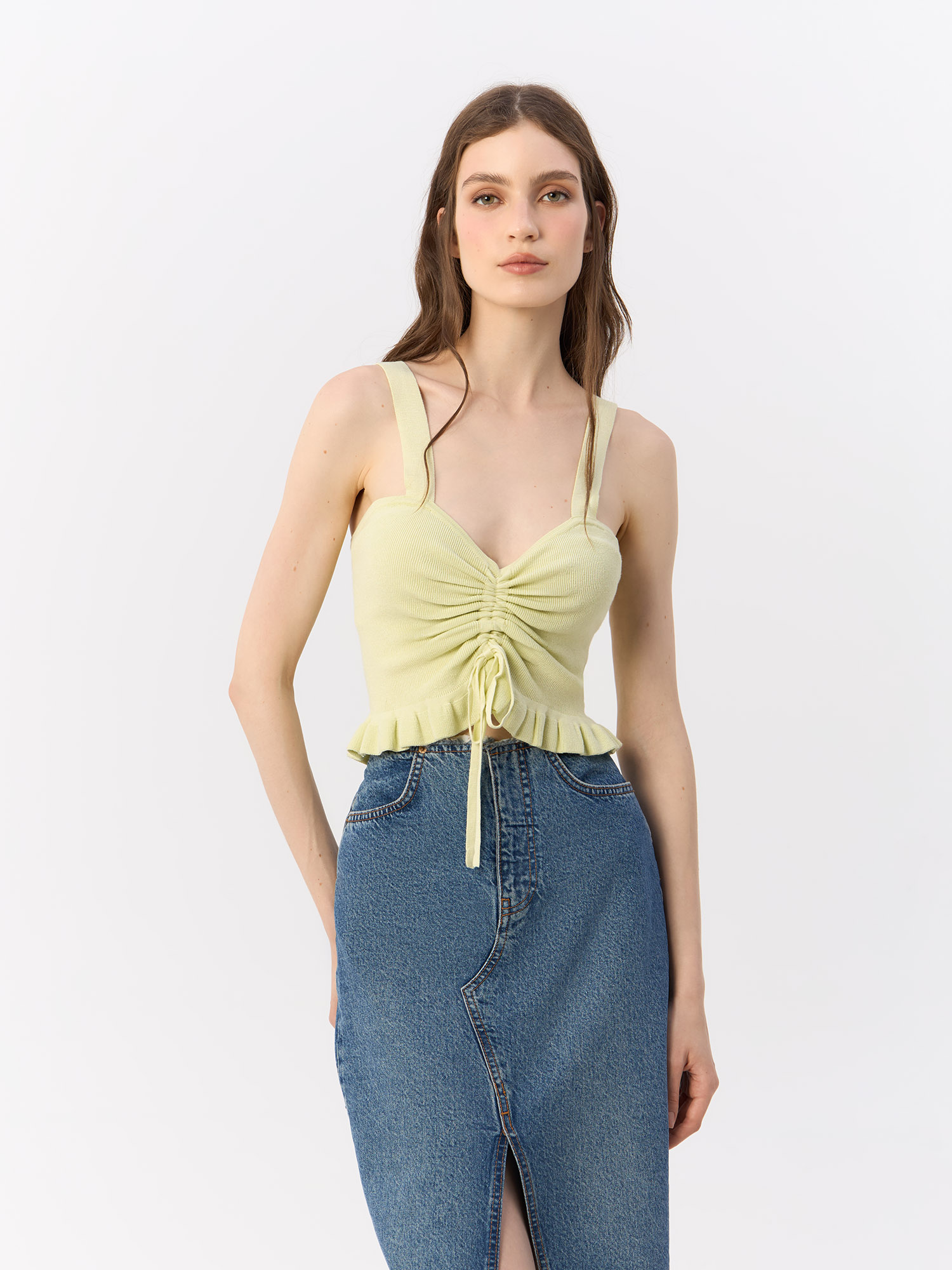 

Топ женский H&M 984643003 зеленый S, 9846430