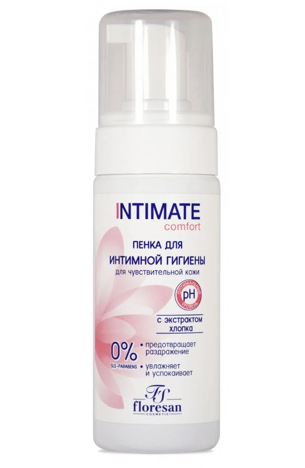 Пенка для интимной гигиены Floresan Intimate Comfort с экстрактом хлопка, 150 мл