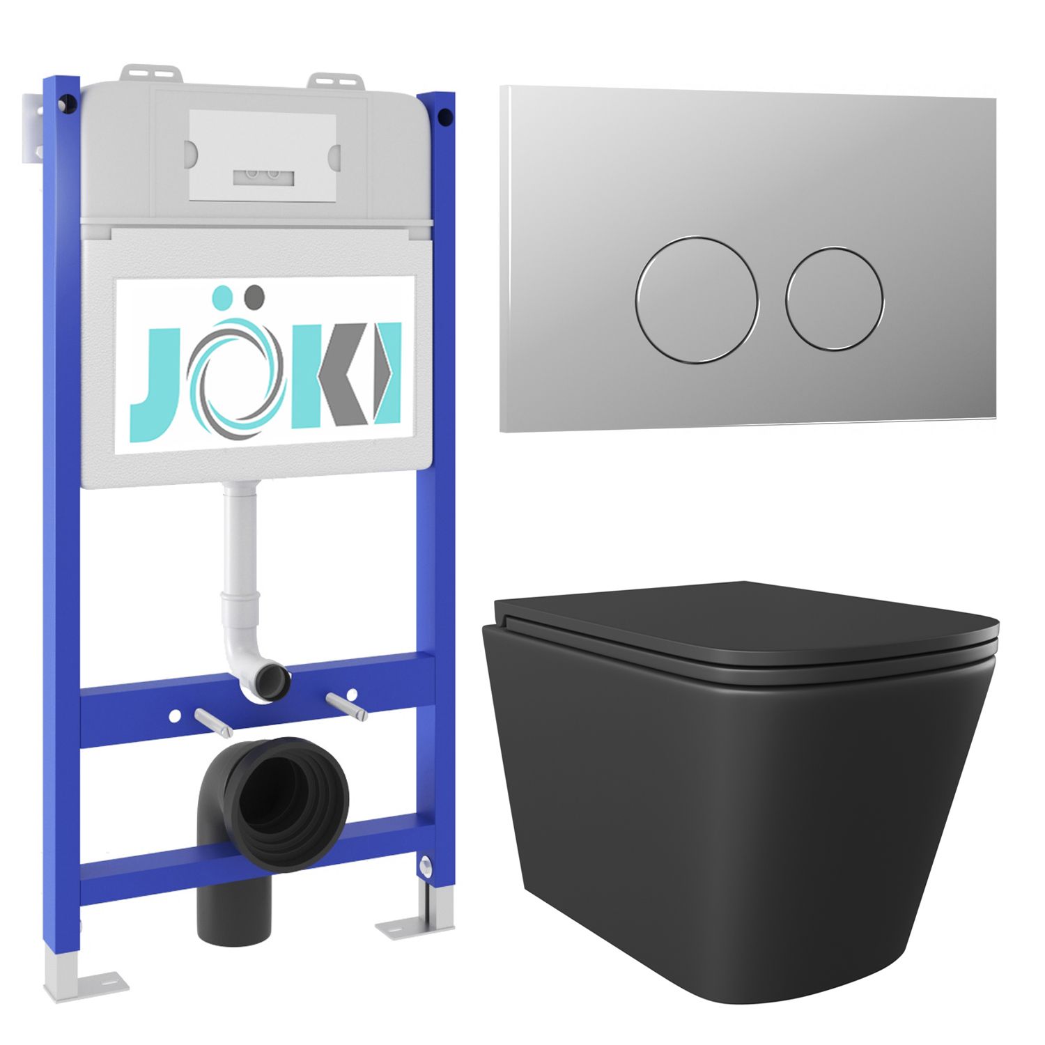 

Комплект JOKI: инсталляция JK03351, кнопка JK102510CH, унитаз Verna JKS302MB033102CH