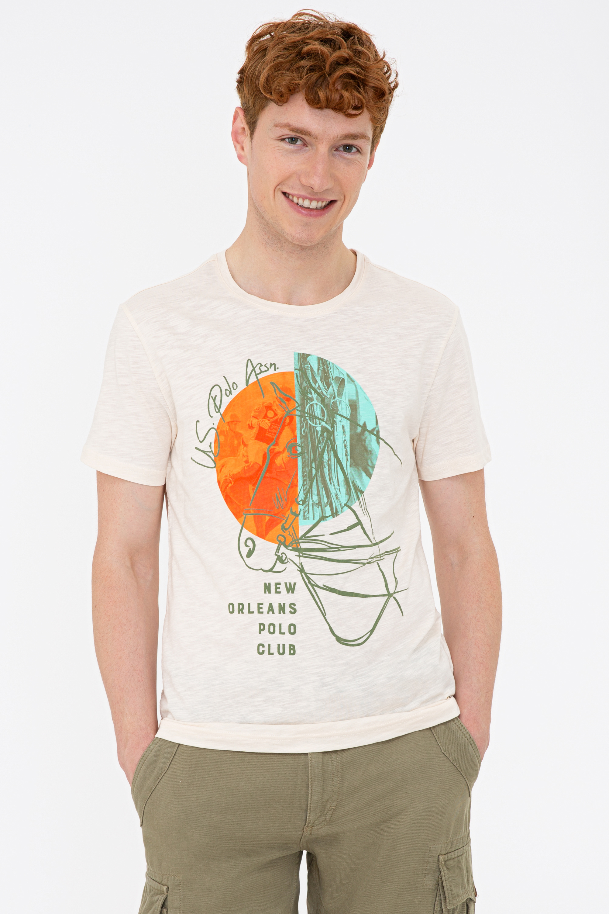 

Футболка мужская U.S. POLO Assn. G081SZ0110MINJU бежевая S, G081SZ0110MINJU